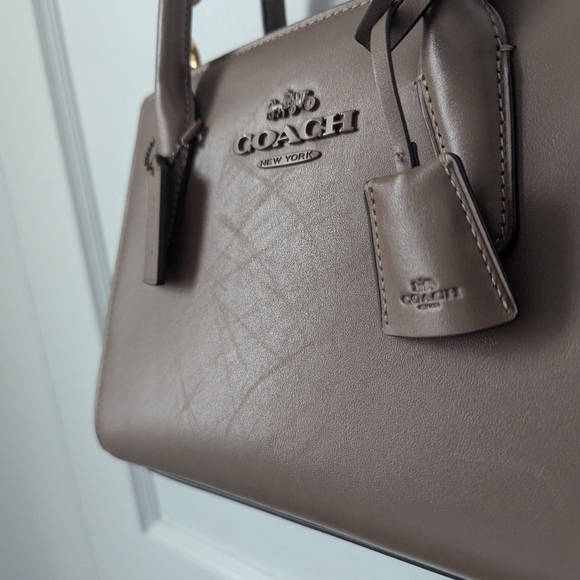 Coach Andrea Carryall Small Mini Bag In Dark Stone *** Read Description Flaw *** - Picture 4 of 14